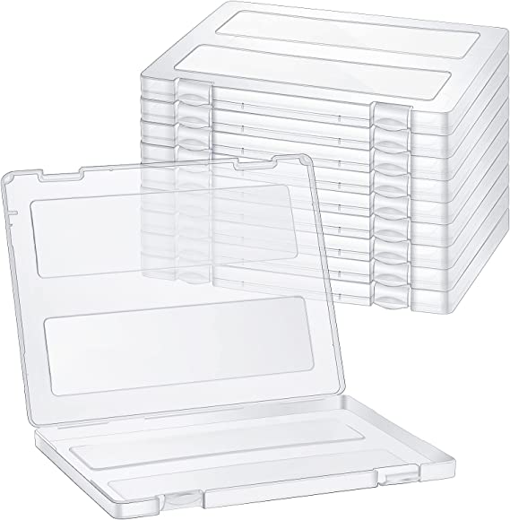 A4 File Box Paper Photo Storage Box A4 Portable Project Case Clear Plastic Document Magazine Organizer Box for Office School Supplies Accessories 12.52 x 9.5 x 0.95 Inch (10 Pieces)