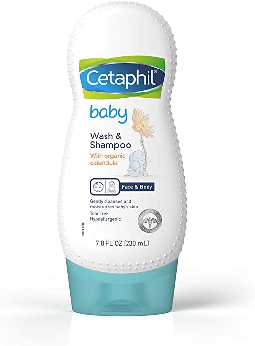 Cetaphil Baby Wash & Shampoo with Organic Calendula, 7.8 Fl Oz (Pack of 1)
