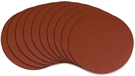 POWERTEC 110560 8-Inch PSA 120-Grit Aluminum Oxide Self Stick Sanding Disc, 10-Pack