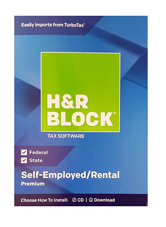 H&R Block Premium 2018 Self-Employed/Rental Property Owners Tax Software, Traditional Disc