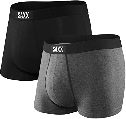 SAXX Men's Underwear – VIBE Men’s Trunk Briefs with Built-In BallPark Pouch Support - Pack of 2, Core