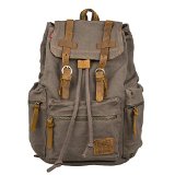 OXA Durable Military Vintage Canvas Shoulders Backpack Travel Bag School Bag Day Bag for Men and Women