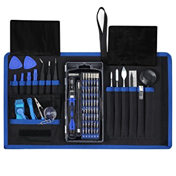 Justech Precision Screwdriver Set 78 in 1 Magnetic Mini Portable with 54 Bits Precision Driver Repair Tool for Portable Box for iPad iPhone Laptops PC Smartphones Watches and Other Devices