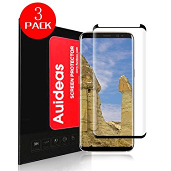 Galaxy S8 Plus Screen Protector[3-Pack],Auideas [Case Friendly] Ultra Clear 3D PET HD Screen Protector Film for Samsung Galaxy S8 Plus Black.