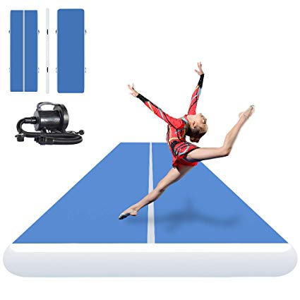 ibigbean Inflatable Gymnastics Tumbling Air Tracker Equipment Mats - for Cheerleading, Gymnastics Training, Beach, on Water(8 inch Thick)