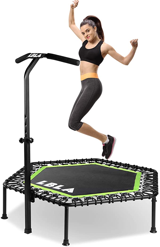 50" Mini Trampoline,Fitness Trampoline with Adjustable Handle,Exercise Trampoline Rebounder for Kids Adults Suitable for Indoor and Outdoor Max Load 330lbs