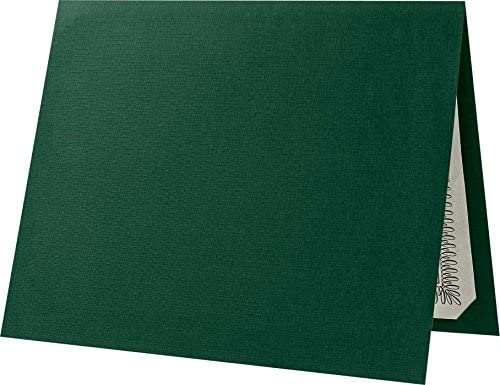 LUXPaper Certificate Holders for 8 1/2 x 11 Certificates or Documents in 100 lb. Green Linen, Display Folder for Paper Awards, 100 Pack, Holder Size 9 1/2 x 12 (Green)