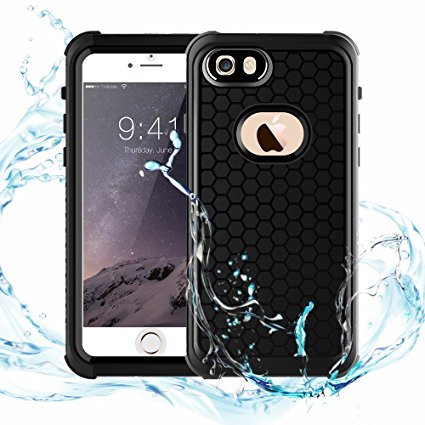 Modernway Waterproof Case for iPhone 6/6s,IP68 Waterproof Shockproof Dirtproof Snowproof Cover Case,Full Sealed Underwater Protection Cover Case for iPhone 6/6s(4.7inch)(Black)