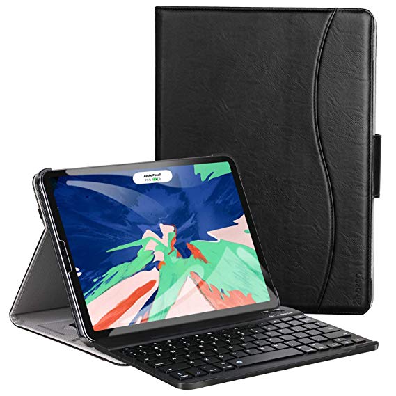 Ztotop Keyboard Case for iPad Pro 12.9 3rd Gen 2018 [Supports Apple Pencil 2nd Gen Charging], Magnetically Detachable Wireless Keyboard Folio Cover with Auto Wake/Sleep,Black