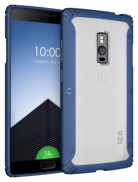 OnePlus 2 Case - TUDIA Scratch Resistant LUCION Lightweight Hybrid Matte Back Panel Protective Cover for the OnePlus Two (Blue)