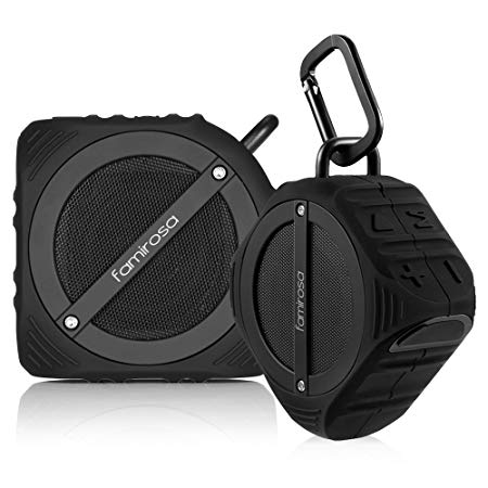 Famirosa Portable Bluetooth Speaker Pair with High Definition Sound and Rich Enhanced Bass IPX7 Waterproof Dustproof Powerful 3D Surround Stereo Bluetooth V4.0 Speakers for Home, Outdoor