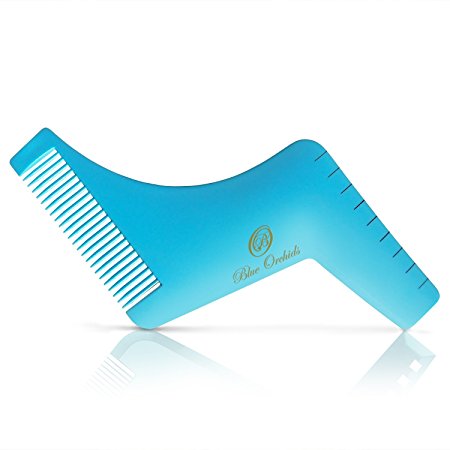 Beard Comb and Shaping Template Tool - Blue