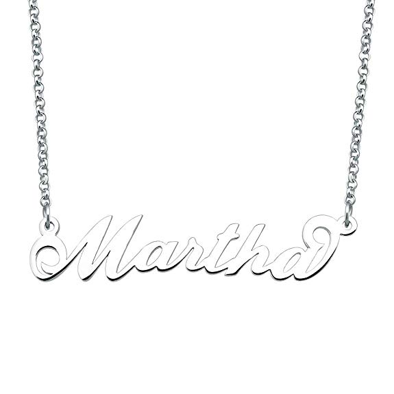 JewelryJo 925 Sterling Silver Personal Name Necklace Customized Personalized Gift