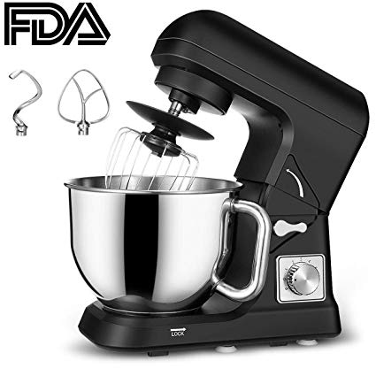 Stand Mixer Tilt Head, 5 Quart Classic 6 Speed 500W Kitchen Dough Mixer