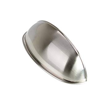South Main Hardware SH-3970-SN-10 10 Pack Modern Bin Cup Drawer Handle Wide Pull, 3" Center To Center, 4" Length, Satin Nickel Finish
