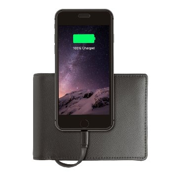 Nomad Wallet with Built-in 2400 mAh Battery and Lightning Cable for iPhone