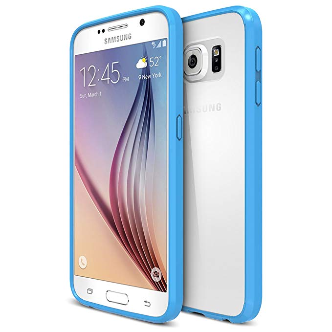 Galaxy S6 Case, Trianium [Clear Cushion] Premium Protective Case for Samsung Galaxy S6 Case Bumper Scratch Resistant Shock-Absorbing Frame and Hard Back Panel (Blue)