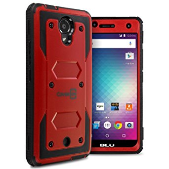 BLU R1 HD Case, CoverON [Tank Series] Tough Hybrid Hard Armor Protective Phone Cover Case For BLU R1 HD - Red