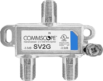 Commscope SV2G HomeConnect 2-Way Coaxial Cable Splitter 5-1002 MHz CATV 120 dB 75 ohm IndoorOutdoor