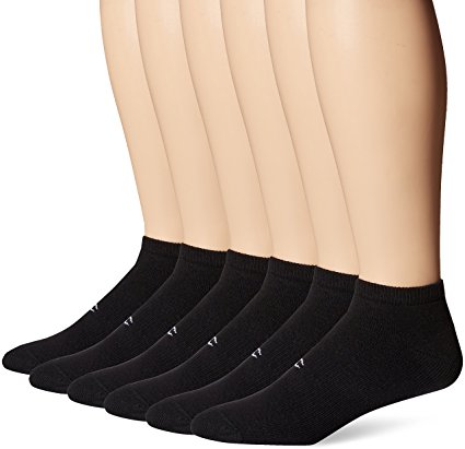 Champion Men's 6 Pack Low Cut Socks, Black, 10-13 (Shoe Size 6-12)