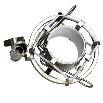 ZRAMO Silver Spider Universal Microphone Shock Mount Holder Adapter Clamp Clip for AT2020 USB PR40 RE20 AT4033a AT2050 Large Diameter Studio Condenser Mic
