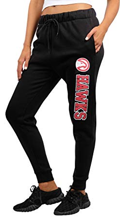 UNK NBA Women's Jogger Pants Active Basic Fleece Sweatpants, Black/Navy