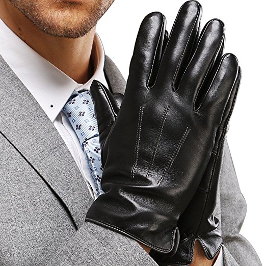 Harrms Best Touchscreen Nappa Genuine Leather Gloves for men's Texting Driving