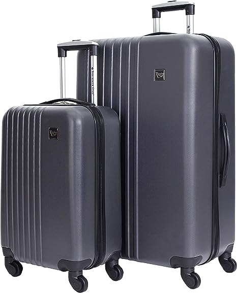 Travelers Club Cosmo Hardside Spinner Luggage, Charcoal Grey, 2-Piece Set (20/28), Cosmo Hardside Spinner Luggage