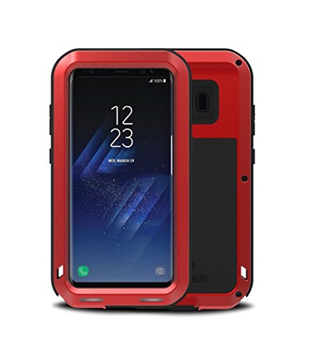 Galaxy S8 Case (2017), Bpowe Armor Tank Aluminum Metal Shockproof Military Heavy Duty sturdy Protector Cover Hard Case for Samsung Galaxy S8 5.8inch (Red)
