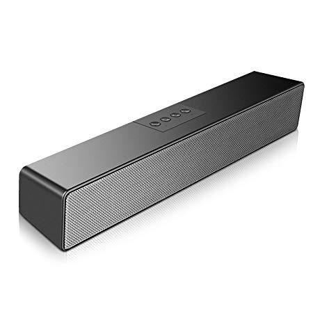 SAKOBS PC Soundbar, 20W Bluetooth 5.0 Computer Speakers for Desktop Laptop Portable USB Powered Wired/Wireless Mini TV Sound Bar,16H Playtime,Surround Sound,Pure Bass,Microphone,3.5mm Aux Input & TF.