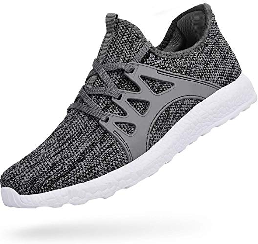 ZOCAVIA Men's Non Slip Work Shoes Ultra Lightweight Breathable Mesh Tennis Running Walking Athletic Sneakers