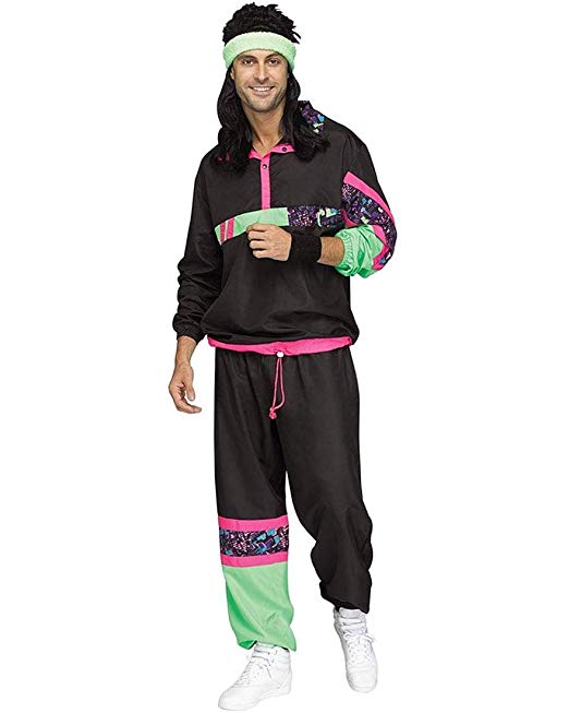 Fun World 80s Male Track Suit Adult Costume-