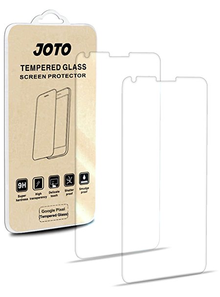 Google Pixel Tempered Glass Screen Protector, JOTO Premium Glass Screen Film Guard Shield Rounded Edge Real Glass Screen Protector for Google Pixel - 2 Piece