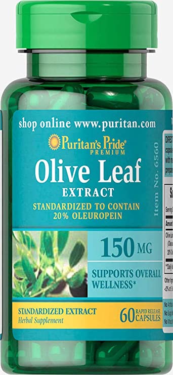 Puritan's Pride Olive Leaf Standardized Extract 150 mg-60 Capsules