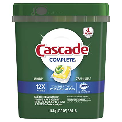 Cascade Actionpacs Dishwasher Detergent, Lemon, 78 Count