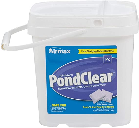 Airmax PondClear Natural Beneficial Bacteria, Cleans & Clarifies, Water Treatment, Safe for Fish, 12 Packets Treats 1/4 Acre Pond Up to 3 Months