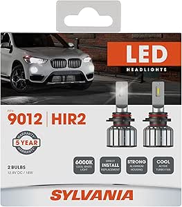 Sylvania 9012 LED Headlight Bulbs | 6000K Cool White Light - 2 Pack