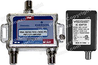Viewsonics 1-Port Mini ACTIVE RETURN Cable TV HDTV Signal Booster / Amplifier (Retail Package) - VSA-10/10-1000-2WZ(PI)