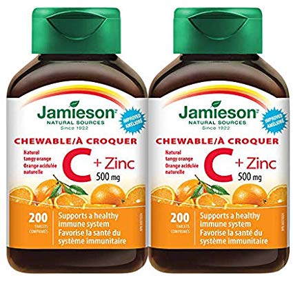Jamieson Vitamin C and Zinc 500mg 200 Tablets 2 Packs