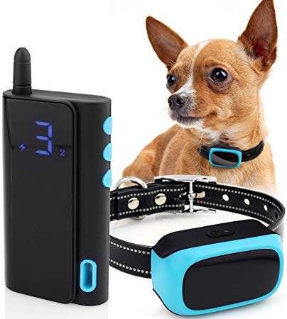 eXuby - Shock Collar for Small Dogs 10-20 pounds Rechargeable - Waterproof Remote Dog Training Collar with 3 Settings - Beep, Vibration and Static Shock for Faster & Gentle Training (Teal)