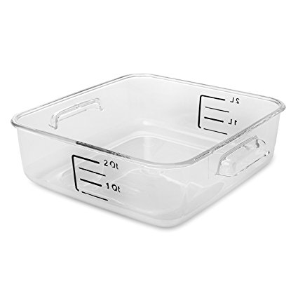 Rubbermaid Commercial Space Saving Food Storage Container, 2 Quart, Clear (FG630200)