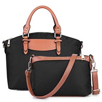 S-ZONE Handbags for Women 2 Pcs Water-resistant Oxford Lightweight Shoulder Bag Crossbody Satchel