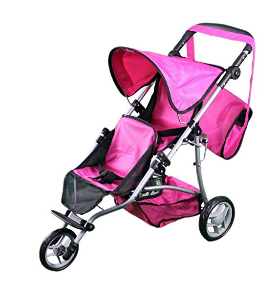 Toys To Discover Mommy & me Twin Doll Jogger 9669DL Free Carriage Bag