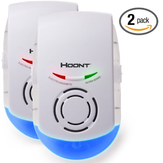 Hoont 2 Pack Indoor Powerful Plug-in Pest Repeller  Night Light - Eradicates Insects and Rodents