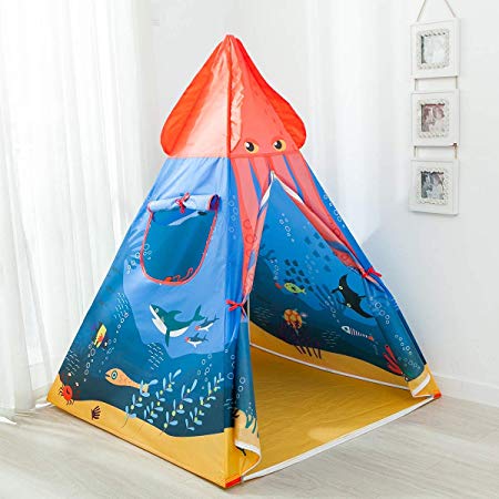 Anyshock Kids Teepee Play Tent Castle Playhouse, Foldable Pop Up Ocean Series Play Tent Baby Toys with Carrying Case for Indoor & Outdoor Playhouse, Great Gifts for 1-8 Years Old Kids Boy Girls