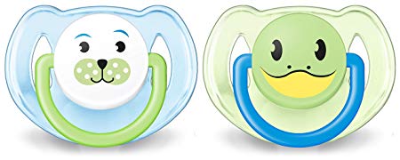 Philips Avent Orthodontic Pacifier, 6-18 months, Blue Animal Designs, 2 pack, SCF182/14