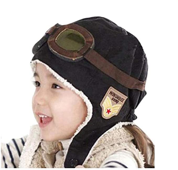 Genius_Baby Baby Kid Boy and Girl Warm Earmuffs Pilot Cap Aviator Hat