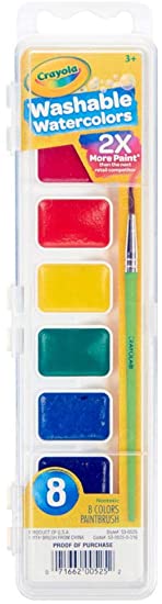 Crayola Washable Watercolor Paints, 8 Primary Colors (Pack of 4)