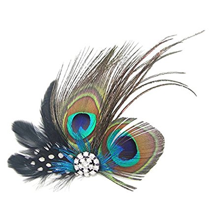 Tinksky Peacock Feather Decor Hair Clip Hair Pin Hair Accessories