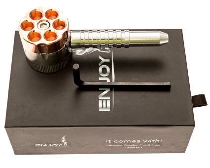 Genuine Six Shooter Pipe & Grinder - Enjoy It Pipe Grinder With Premium Case And Allen Key